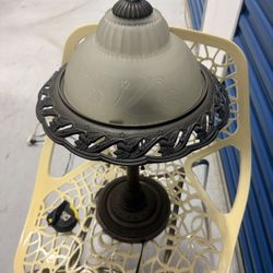 Art Nouveau Deco Vintage Antique Style Glass Double Lamp Light 23” Tall