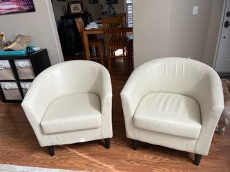 2 Beige Accent Chairs