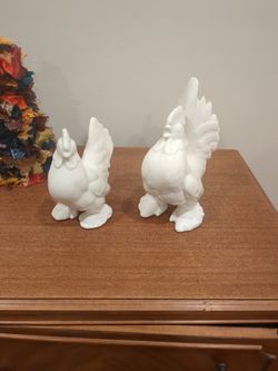 Ceramic Hen  and Rooster
