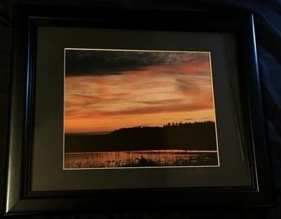 "Alaskan Sunset" Framed, Matted, and Signed Photograph