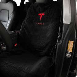 Compatible with Tesla Model S/3/X/Y Premium Towel Car Seat Cover - Waterproof & Machine Washable - Seat Protector for Dog, Pets, Sweat from The Gym (B