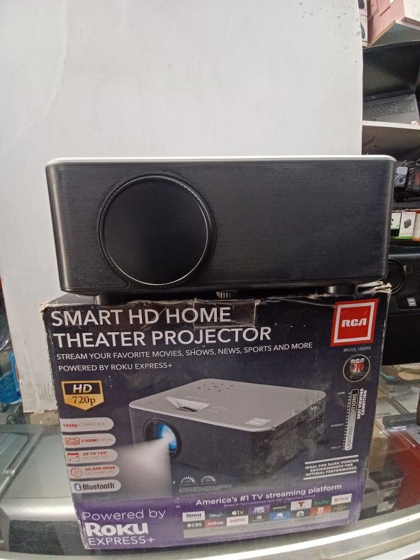 Quality Projector By Rca With Roku Stick Smart WiFi. NEW In Box With Warranty