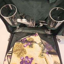 Very Cool Green Canvas Picnic Cooler Carryall