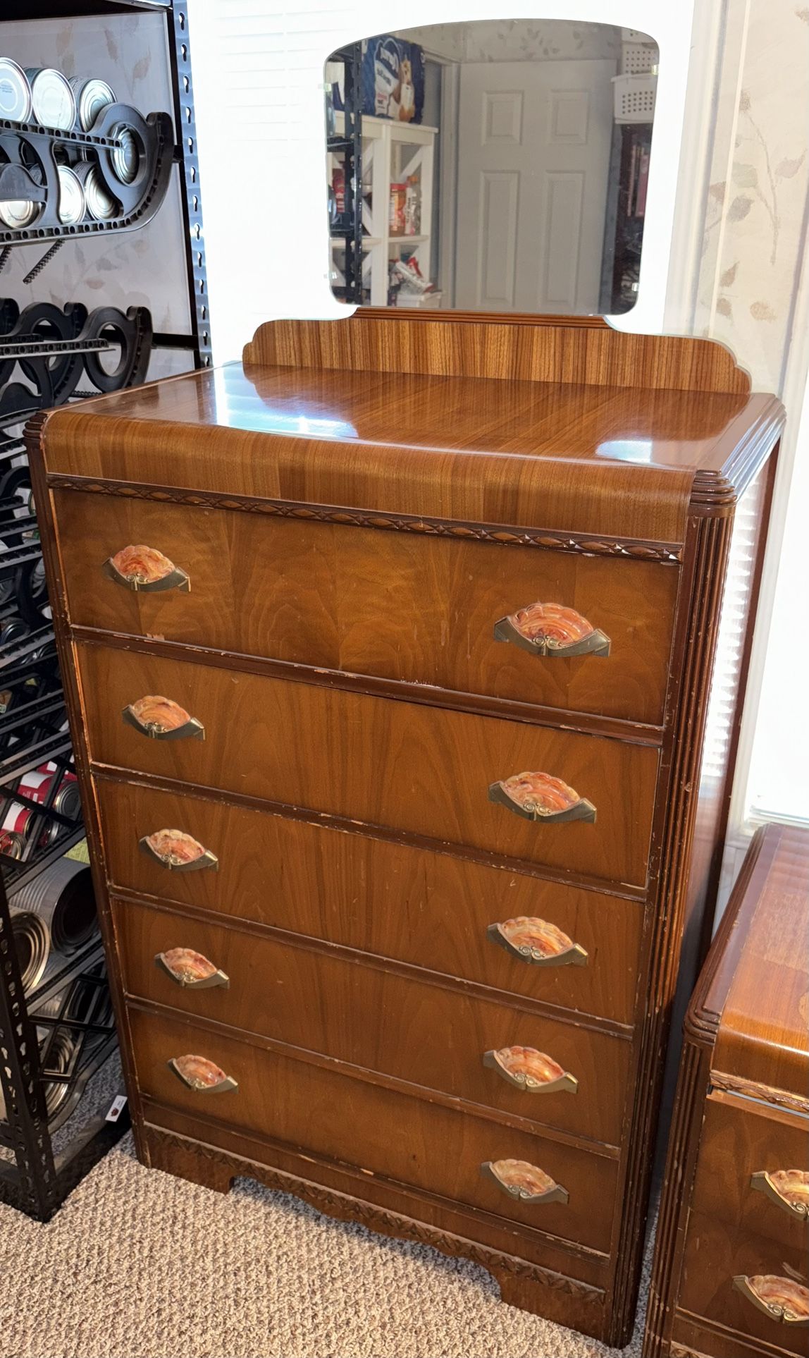 1950s Vintage Art Deco Waterfall Bedroom Set (5-piece)