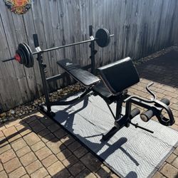 1” Complete Workout Set with over 165lbs in total weight. Everything in pics is included. 
