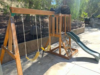 FREE Wooden Backyard Playset / Swing Set with Slide