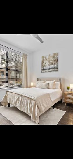 Bed Frame and Queen sized memory foam mattress