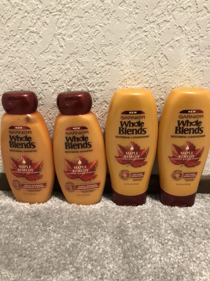 Garnier Whole Blends Maple Remedy Shampoo Conditioner Lot of 4