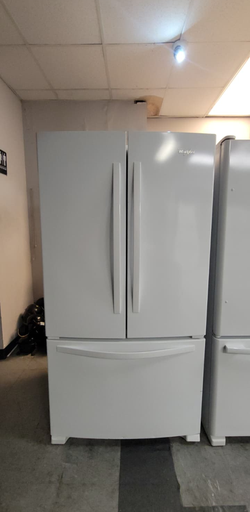 Whirlpool French Door Fridge – White, Bottom Freezer