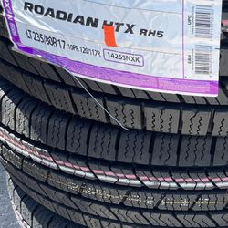 new tires Nexen Roadian LT 235/80/17 $200 each tire  plus tax plus installation and Ballance $40 each tire 