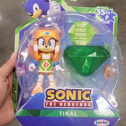 Sonic The Hedgehog Tikal Action Figure 4in With Master Emerald 35th anniversary Brand New