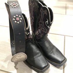 Girls Western Boots And Belt