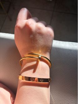 Love & Nail Style Bracelet 18K PVD