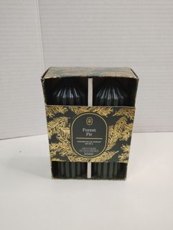 Forest Fir Scented Pillar Candles Set of 2
