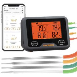 WiFi Bluetooth Wireless Meat Thermometer IBBQ-4BW Grill Smoker Temperature Graph
