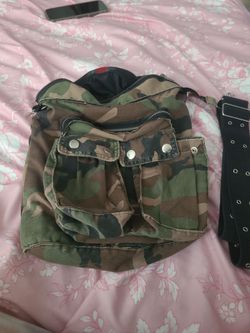 Camo Canvas Crossbody Shoulder Bag