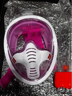Pink full face snorkel mask