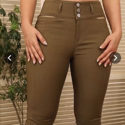 Flamingals Solid Cut Out Waist Skinny High Waist 