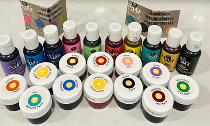 12 Wilton Concentrated Gel Icing Colors + 9 Duff Goldman Cake Decorating Airbrush Food Coloring