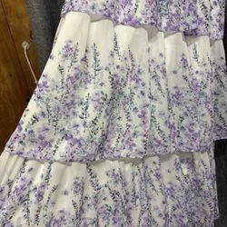 Maison  Tara Lavender Floral Tiered Maxi Gown Dress Size 16