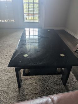 Glass top coffee table