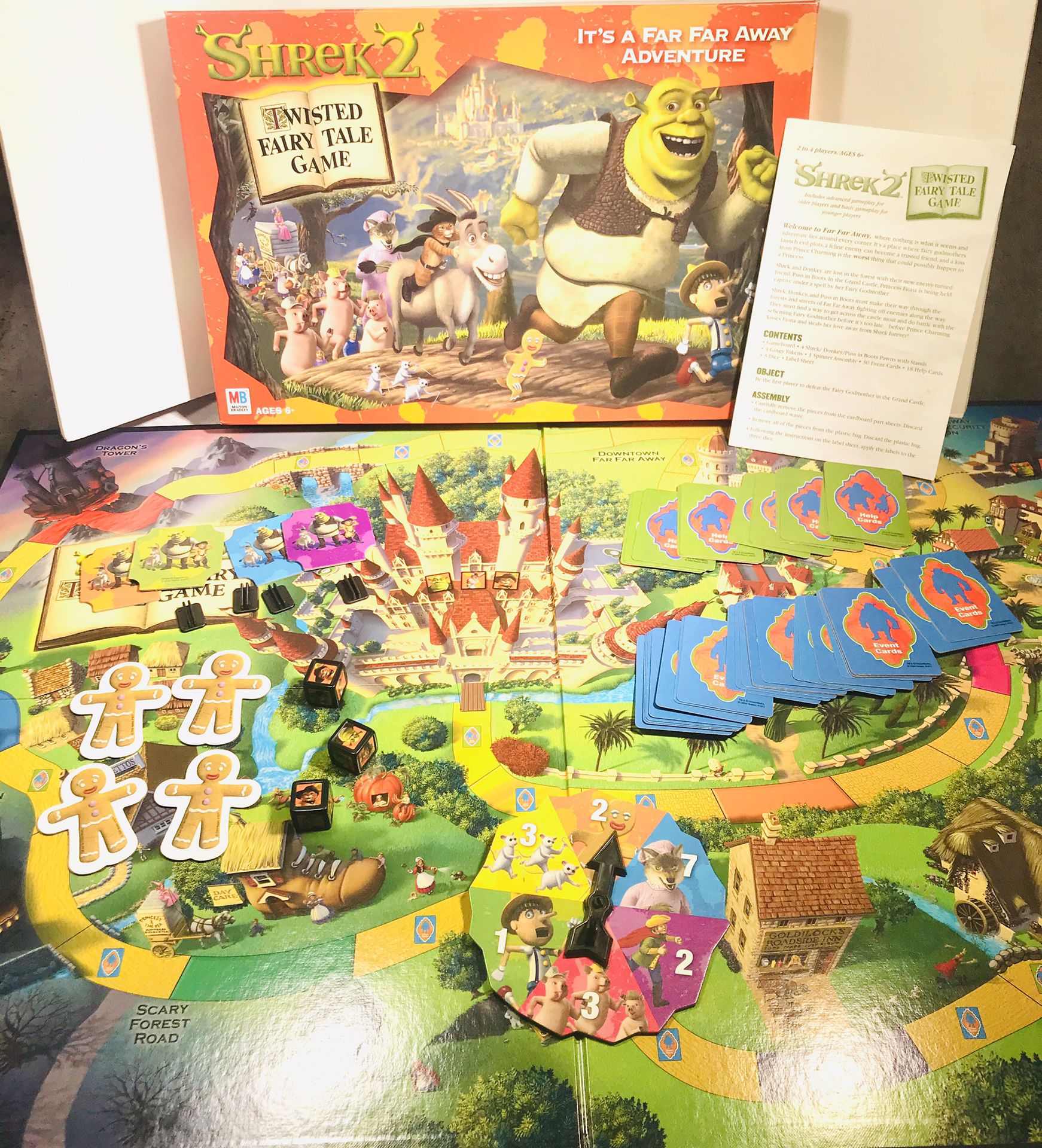 2004 Milton Bradley Shrek 2 Twisted Fairy Tale Board Game