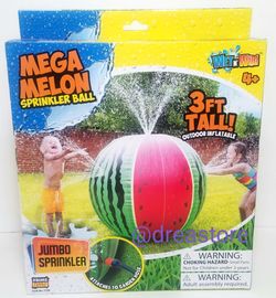 3 Ft. Inflatable Mega Melon Water Sprinkler Ball Outdoor Summer Fun For All NEW.