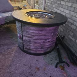 Fire table, Love Seat And Two Chairs