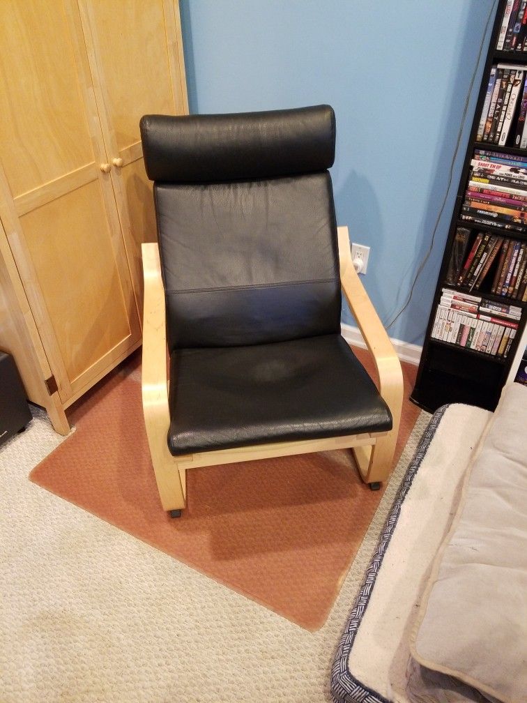 Ikea Poang Leather Armchair
