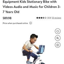 Little Tikes Pelican Explore & Fit Cycle Fun Fitness Adjustable Exercise Equipment Kids Stationary Bike with Videos Audio and Music for Children 3- 7