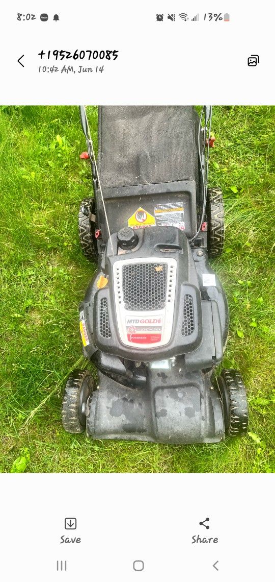 Mtd Gold Self-Propelled Lawn Mower