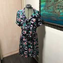 Hot Topic Tropical Blouse and Skirt Set Tiki / Polynesian / Luau 