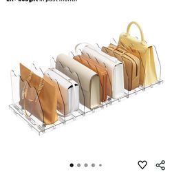 Adjustable Shelf Divider for Closet, Clear Purse Organizers for Closet Acrylic Handbag Separators Storage Organizer Bookshelf Separator Dividers in Be