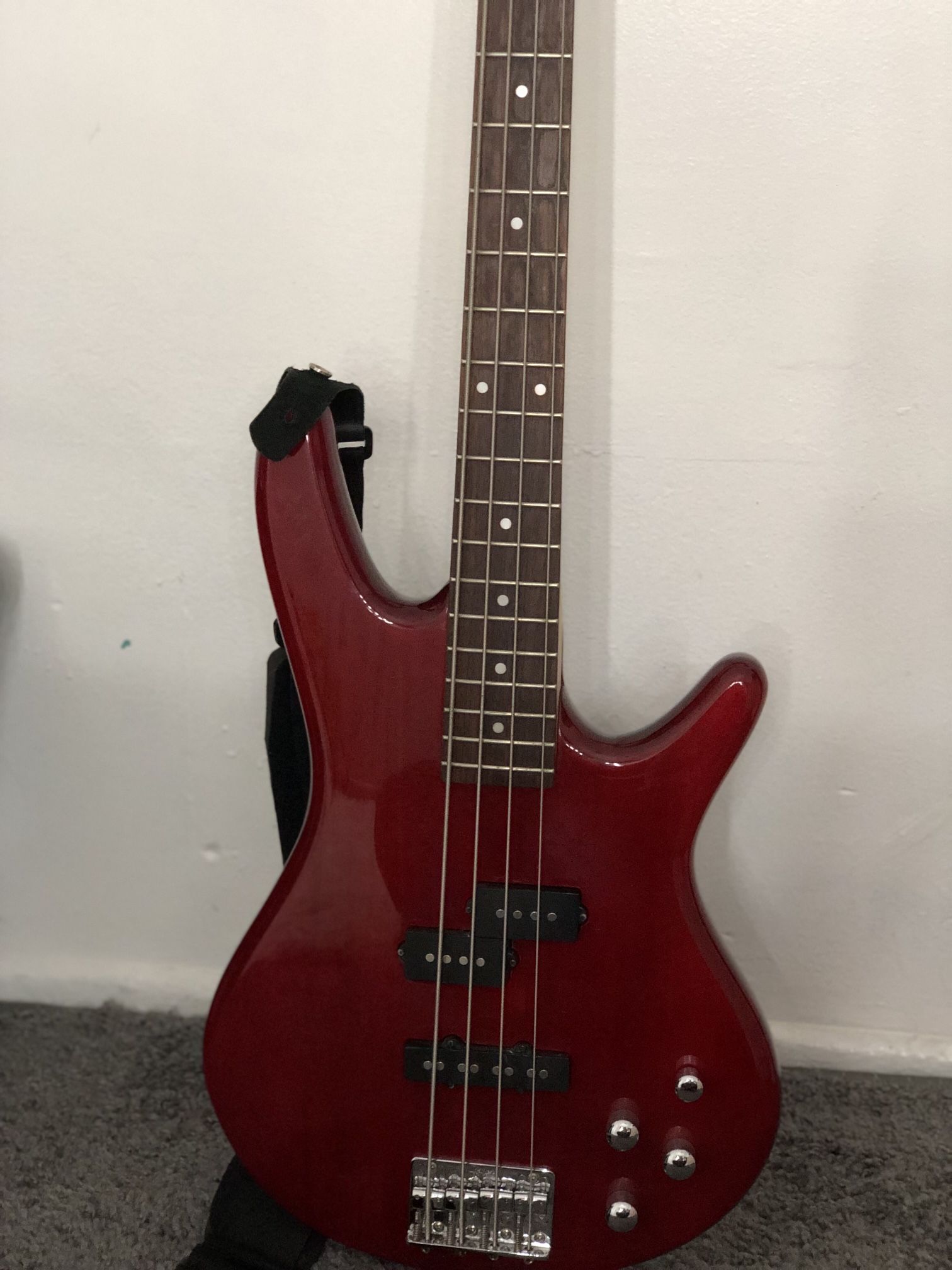 Electric Bass Guitar Red Burgundy