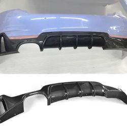 Fits 14-20 BMW 4 Series 428i 430i P Style Rear Bumper Lip Diffuser Carbon Fiber