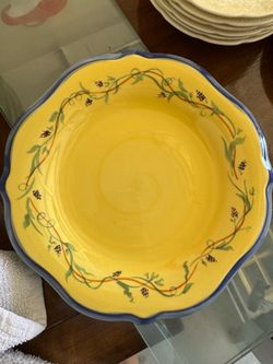 Pfaltzgraff Pistoulet Set of 4 Salad Plates with Blue Band