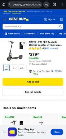 NAVEE V25 Pro Foldable Electric Scooter - NEW IN BOX SEALED