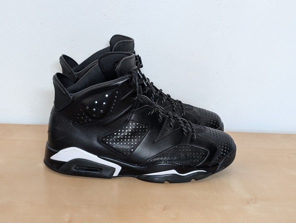 Nike Air Jordan 6 VI Retro Black Cat Sneakers 384664-020 Men's Size 10.5