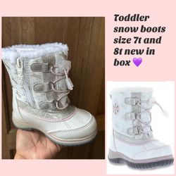 Toddler water proof snow boots new in box Size 7t and 8t available  $25 firm 