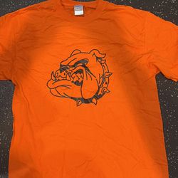 Bulldog Bull Dog Large Adult size t-shirt Orange / Black