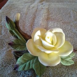 Cute Yellow Rose Porcelain Figurine
