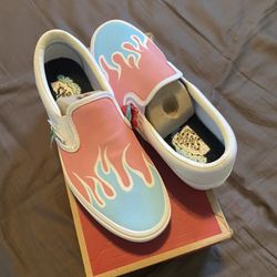 Flame Vans Shoes Slip Ons
