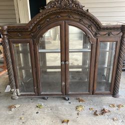 Wooden China Cabinet  & Table 