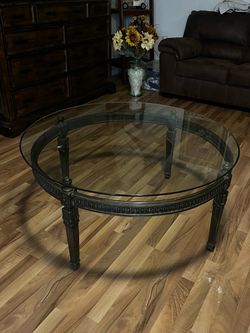 Round Glass Top Coffee Table