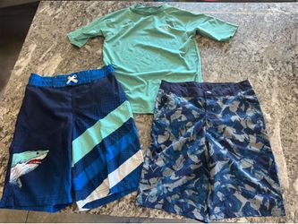Boy's Swim Shirt and Shorts Size 12 and 12/14