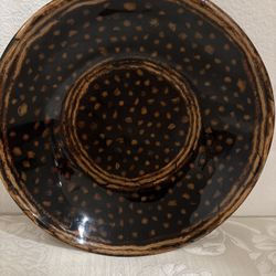 Wooden Glazed Dotted Handmade Bowl