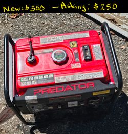 Like New Predator 1800W / 1400W Portable Gas Generator – Lightly Used!