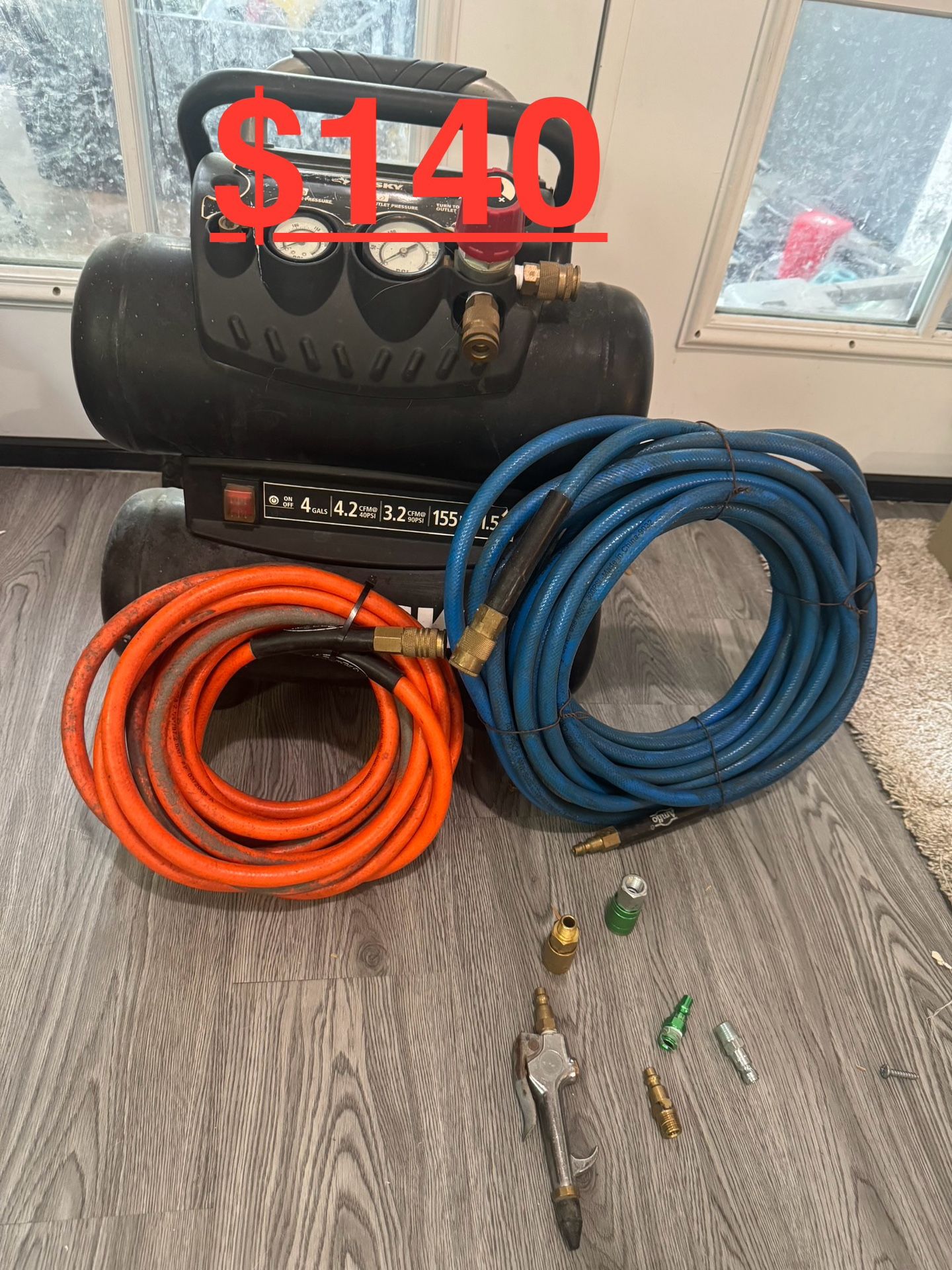 Husky Air Compressor + Hoses & Fittings Bundle - $140 (Firm)