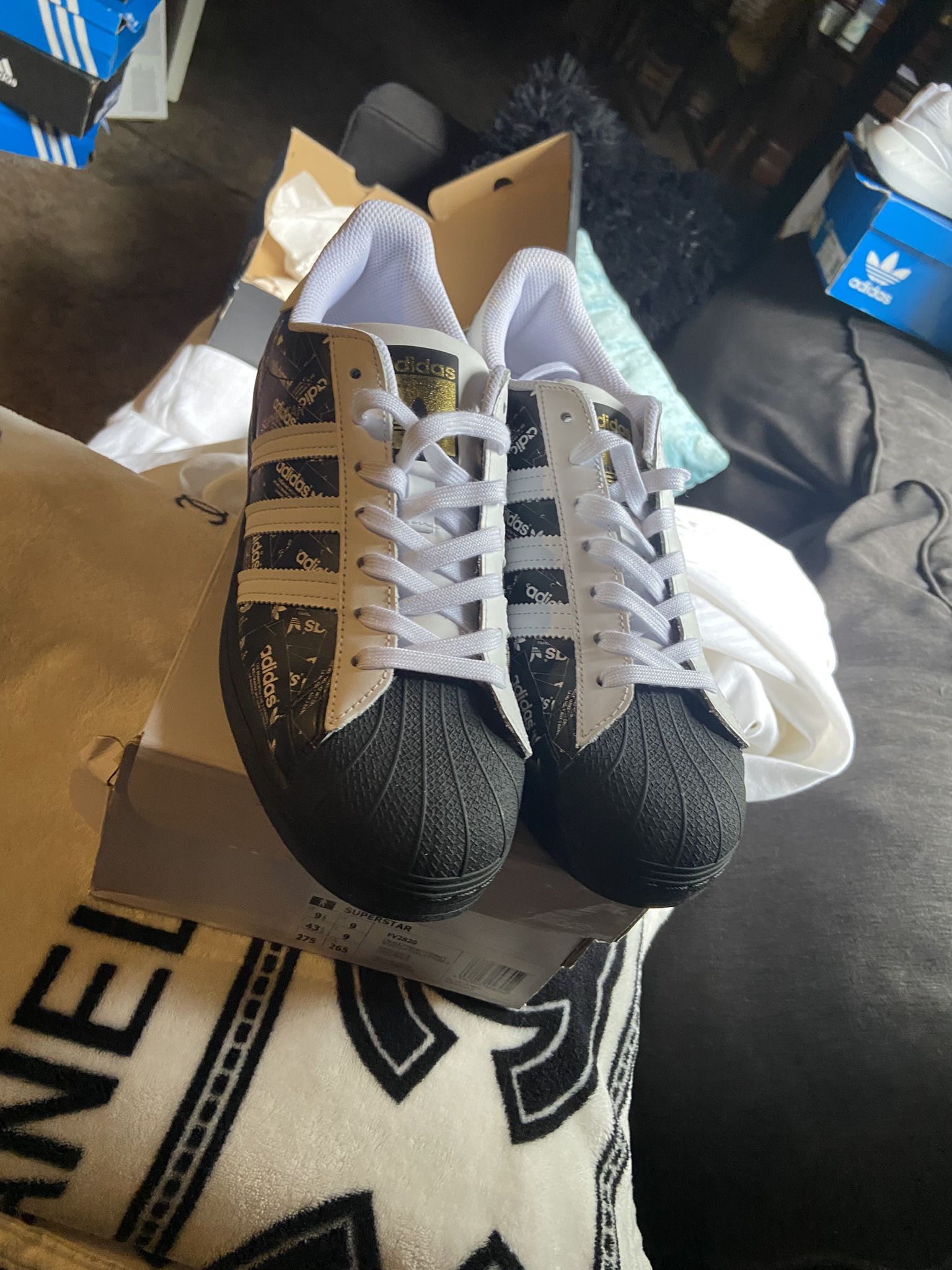 adidas Superstar 'All Over Print Black men’s 9 1/2