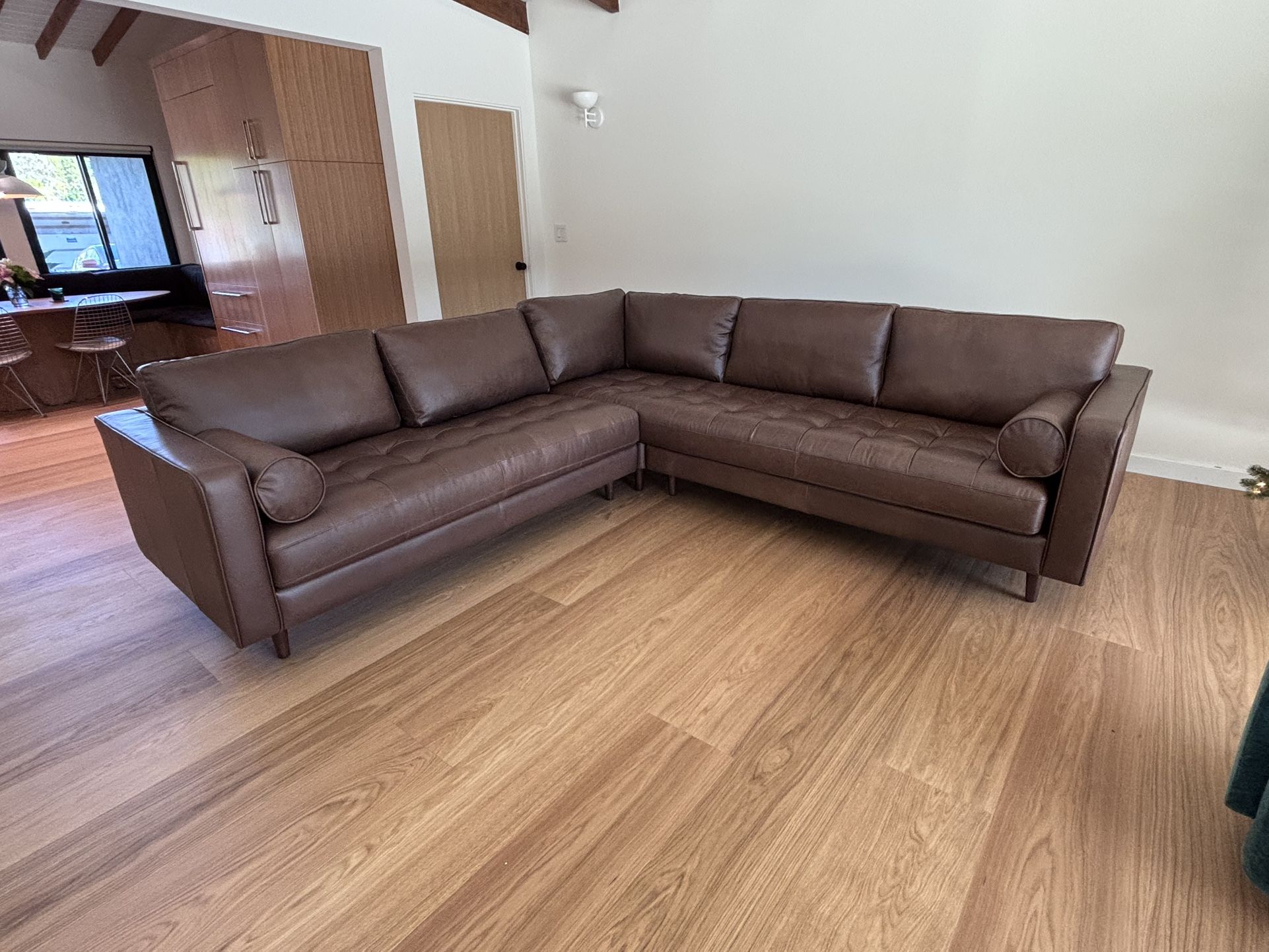 π $2,290 OBO Article Sven Chocolat Leather Corner Sectional